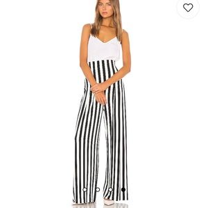 Norma Kamali High Waist Pleat Pant in Stripe